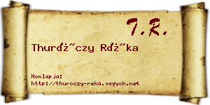 Thuróczy Réka névjegykártya